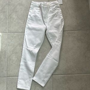 Good American Good Waist Crop White Denim